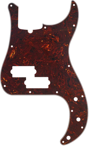 Fender Pickguard, Precision Bass, 13-Hole Mount (with Truss Rod Notch), Tortoise Shell, 4-Ply - Pickguard