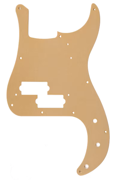 Fender Pure Vintage Pickguard, '58 P Bass, 10-Hole Mount, Gold Anodized, Lacquer Finish - Pickguard