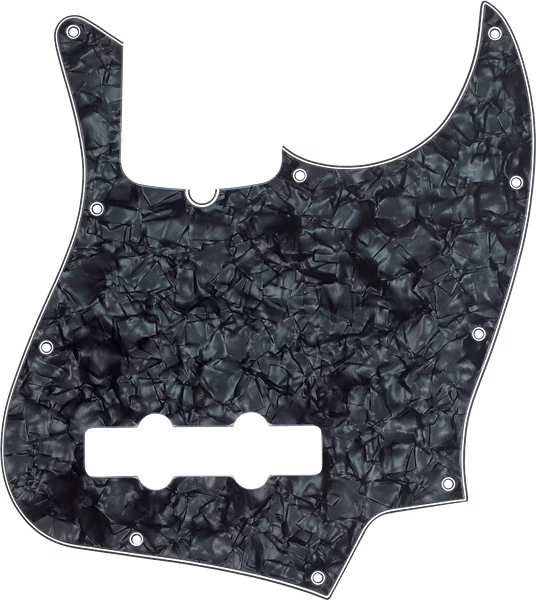 Fender Pickguard, Jazz Bass, 10-Hole Mount, Black Pearl, 4-Ply - Pickguard