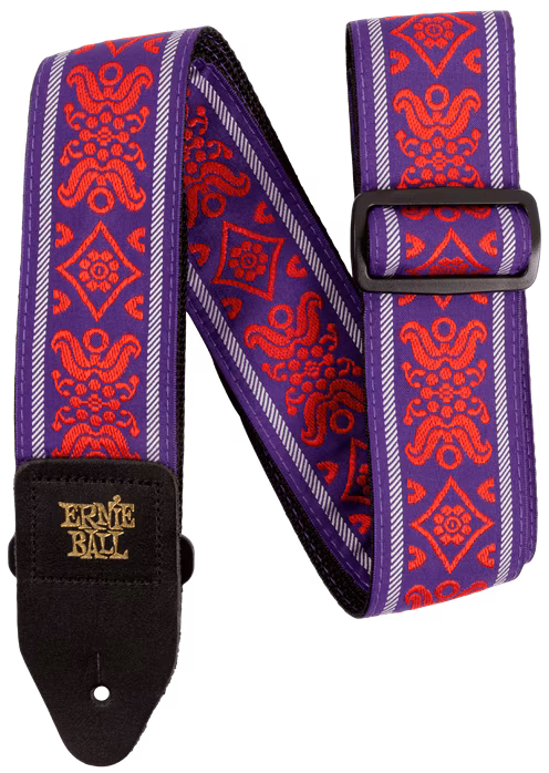 Ernie Ball Royal Flush Red Jacquard Strap - Gitarový popruh