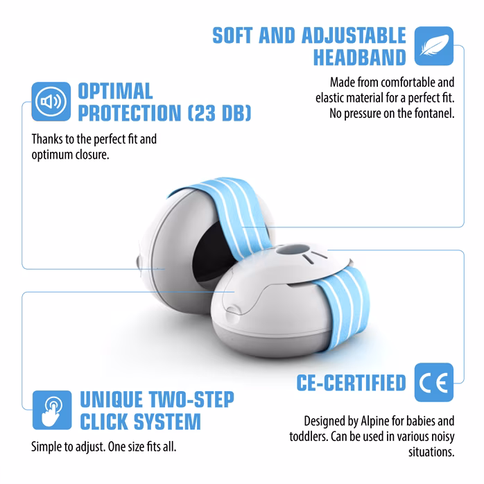 Alpine Muffy Baby Black - Detské izolačné slúchadlá