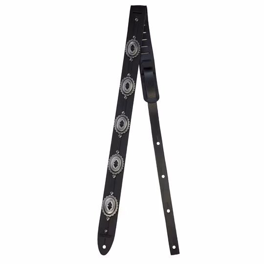 Richter Raw I Concho Black/Old Silver - Gitarový popruh