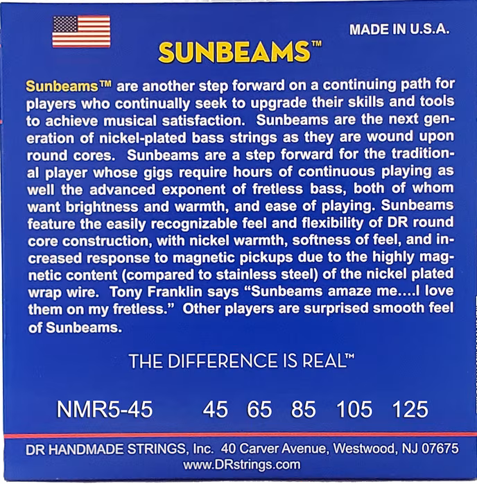 DR Strings NMR5-45 - Struny na päťstrunovú basgitaru