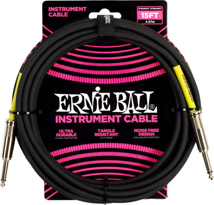 Ernie Ball Instrument Cable 15' Black - Nástrojový kábel