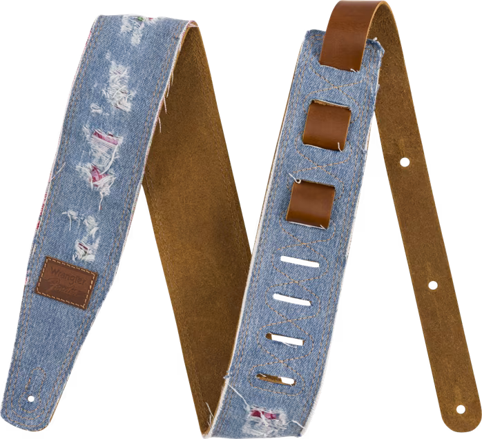 Fender Wrangler Ripped Denim Strap Indigo - Gitarový popruh