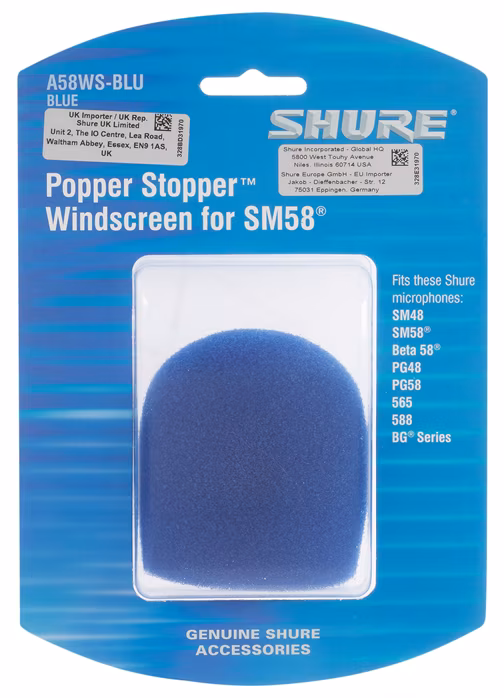 Shure A58WS-BLU - Protiveterný mikrofónny kryt