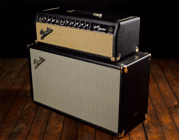 Fender 1965 Bandmaster Black + Cabinet (vadne tremolo) - Gitarový lampový zosilňovač s reproboxom
