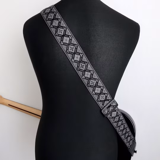 Richter Retro Black/Grey - Gitarový popruh