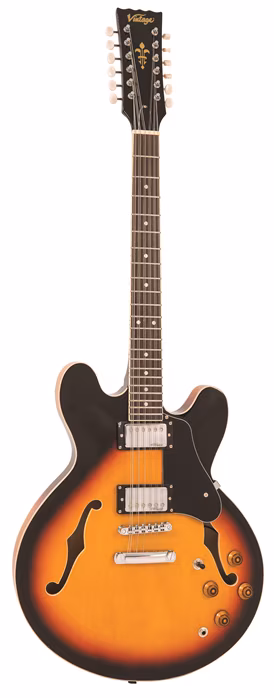 Vintage VSA500SB-12 - Dvanásťstrunová semiakustická gitara