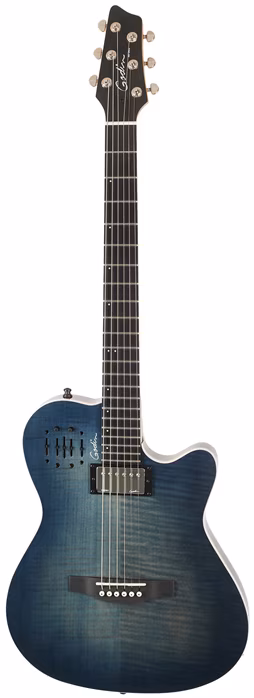 Godin A 6 ULTRA Denim Blue Flame (použité) - Elektroakustická hybridná gitara