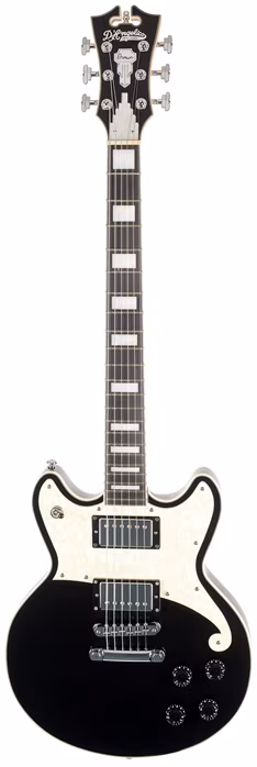 D'Angelico Double Cutaway Solid Body Black Flake - Elektrická gitara