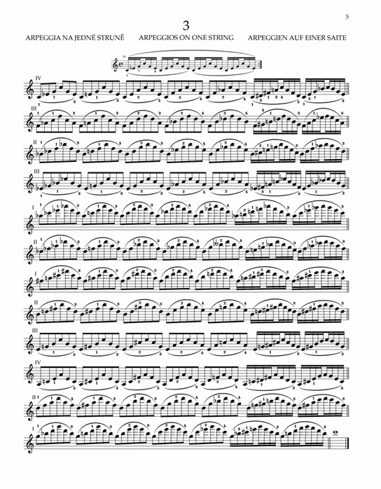 KN Otakar Ševčík - Škola houslové techniky op. 1, sešit 3, výměny poloh - Škola hry na husliach