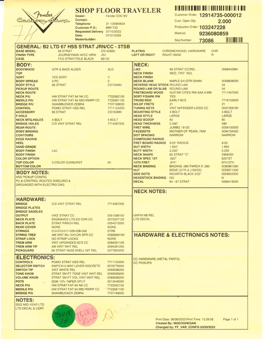 Fender Custom Shop LTD 67 HSS Stratocaster JRN Relic - Elektrická gitara