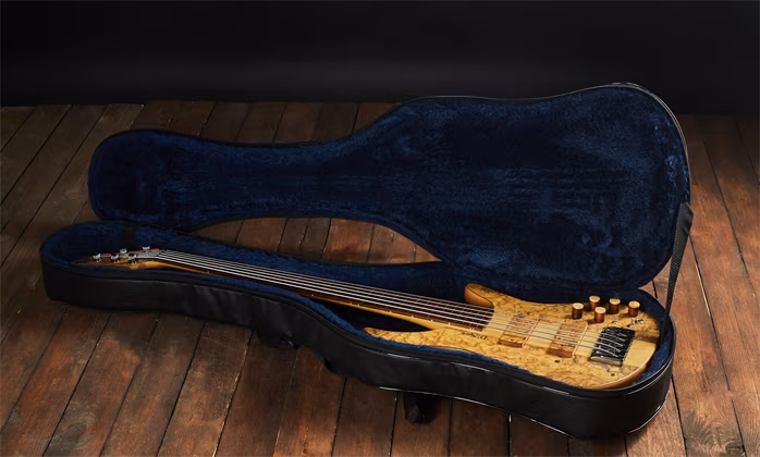 D Mark 2020 Alpha 5S Custom Shop Burl Buckey Fretless - Elektrická basgitara