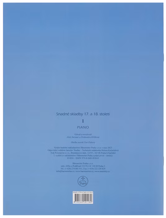 KN Snadné skladby 17. a 18. století I - Noty pre klavír