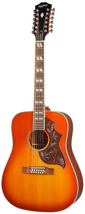 Epiphone Hummingbird 12-String Aged Cherry Sunburst Gloss - Dvanásťstrunová elektroakustická gitara