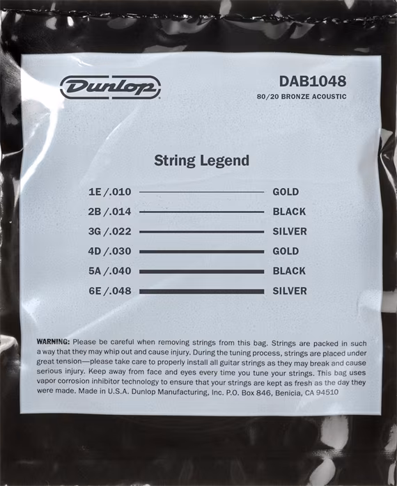 Dunlop DAB1048 - Kovové struny na akustickú gitaru