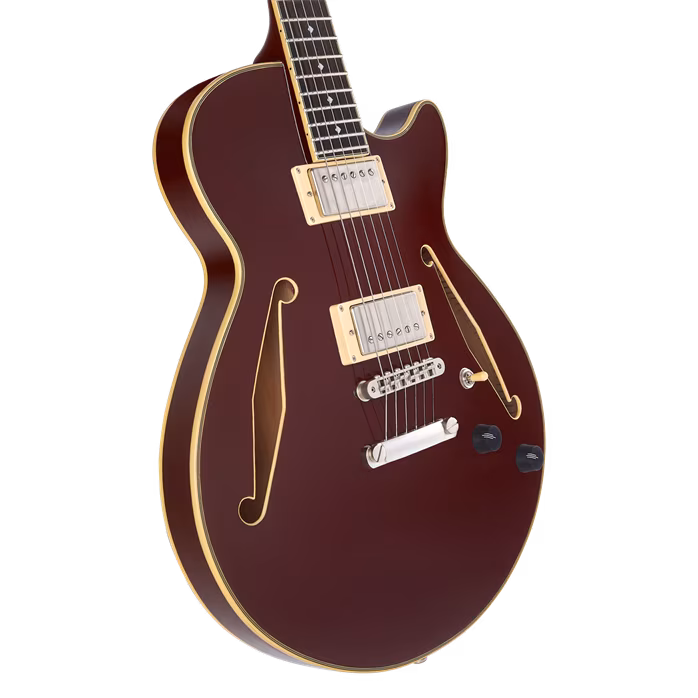 D'Angelico Tour Collection SS Single Cutaway Stop-Bar Tailpie CE Solid Wine - Semiakustická gitara