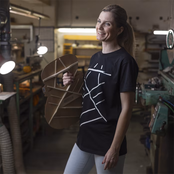 Furch Black T-shirt print bracing L - Tričko