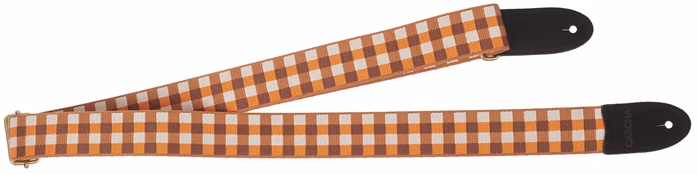 Cascha CUS-JW4 Ukulele Strap Jacquard - Checkered Orange - Popruh na ukulele