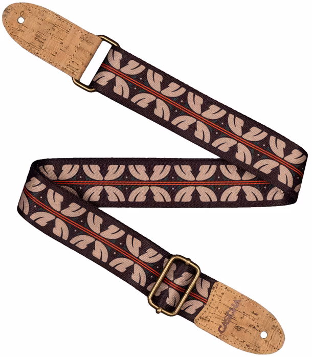 Cascha CUS-VC10 Ukulele Strap Vegan Cork Ethnic Red Stripes - Popruh na ukulele