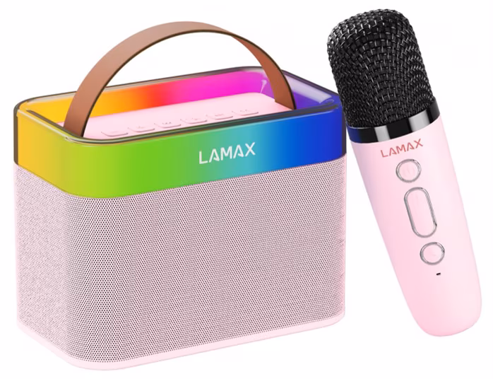 LAMAX KaraokeKid1 Pink - Bezdrôtový prenosný reproduktor