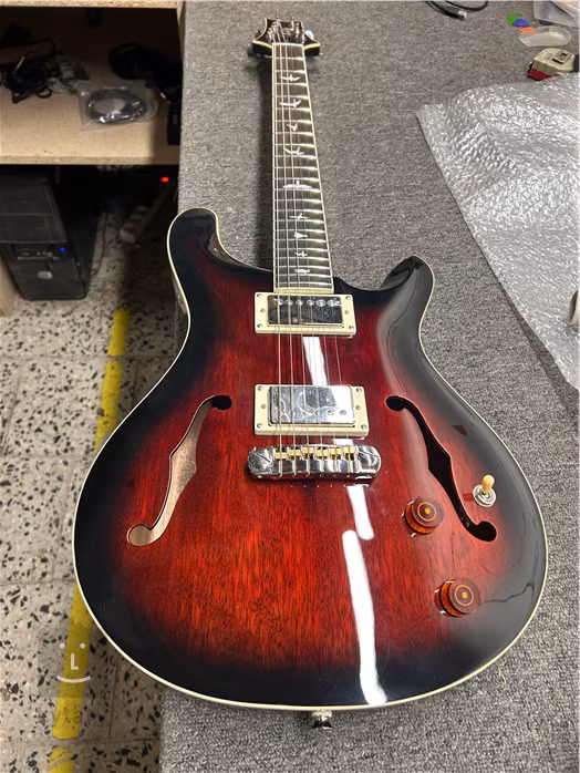 PRS SE Hollowbody Standard Fire Red Burst (použité) - Semiakustická gitara