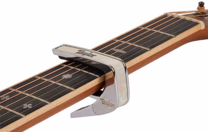 Thalia Taylor White Pearl Black Logo Chrome - Kapodaster