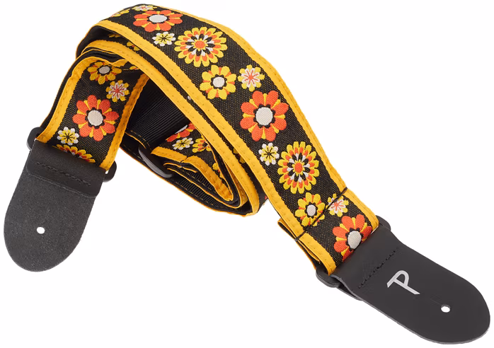 Perri's Leathers 7665 2” Wide Jacquard Flowers - Gitarový popruh