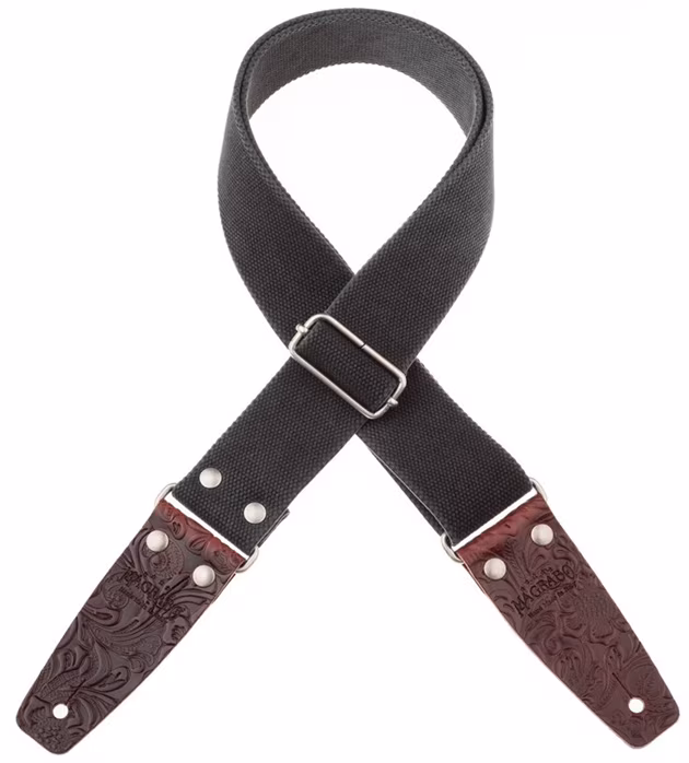 Magrabò Stripe SC Entry Olded Black 5 cm Bordeaux Ends - Gitarový popruh