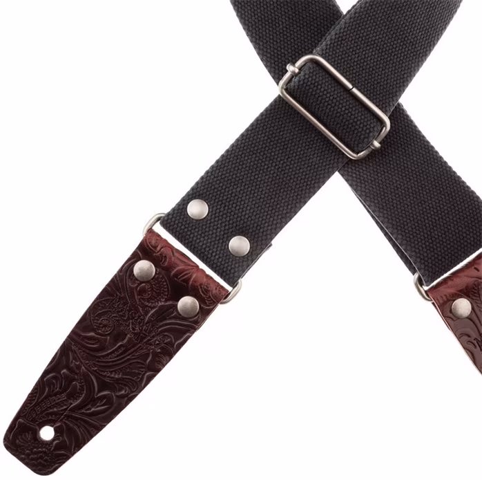Magrabò Stripe SC Entry Olded Black 5 cm Bordeaux Ends - Gitarový popruh