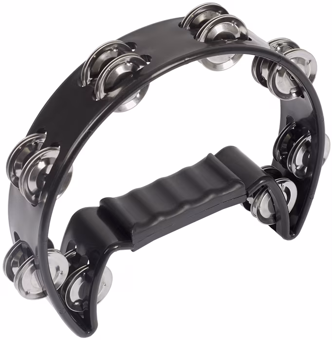 PP World Percussion Headless Tambourine ~ Black - Tamburína