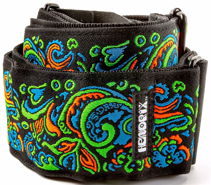 Dunlop Jimi Hendrix Blacklight Love Drops Blue Strap - Gitarový popruh