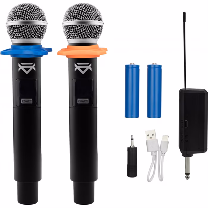 Veles-X Dual Wireless Handheld Microphone Party Karaoke System with Receiver - 