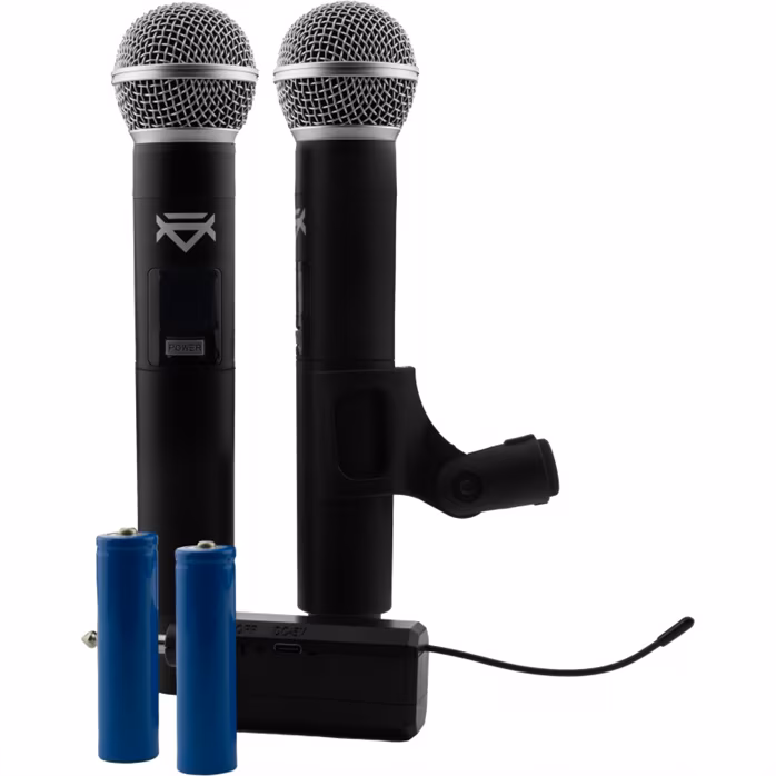 Veles-X Dual Wireless Handheld Microphone Party Karaoke System with Receiver - 