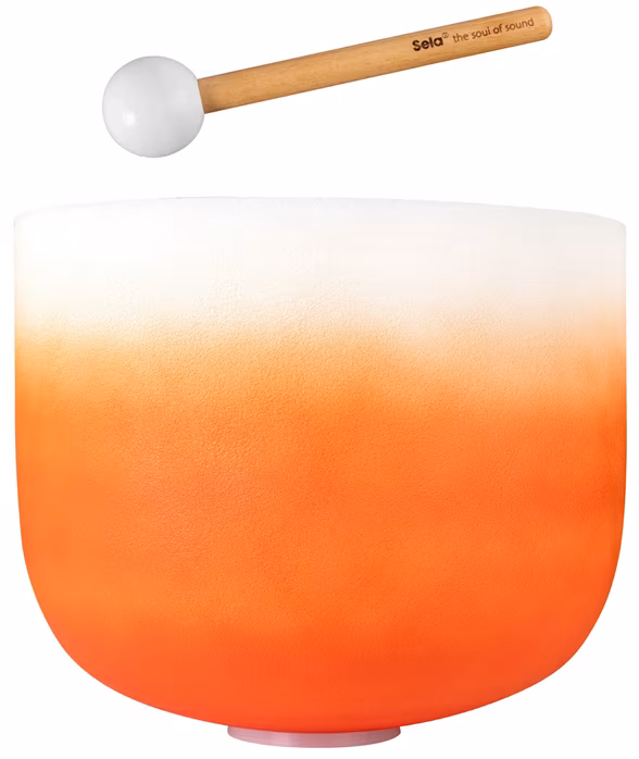 Sela Crystal Singing Bowl Chakra 13" - Orange, Sacral, D (432Hz) - Tibetská spievajúca miska