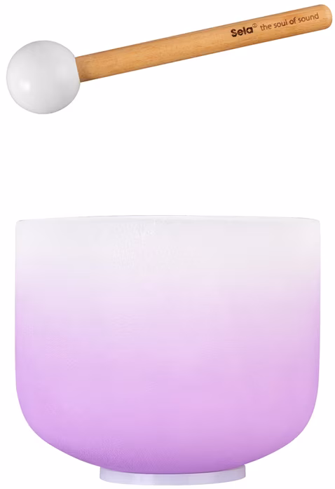 Sela Crystal Singing Bowl Chakra 8" - Violet, Crown, B (432Hz) - Tibetská spievajúca miska