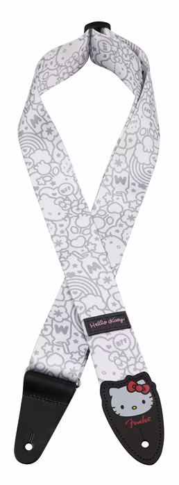 Fender x Hello Kitty White Poly Strap 2" - Gitarový popruh