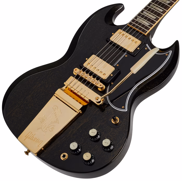 Gibson Custom Shop 1964 SG Standard Maestro TV Black Gold Gloss - Elektrická gitara