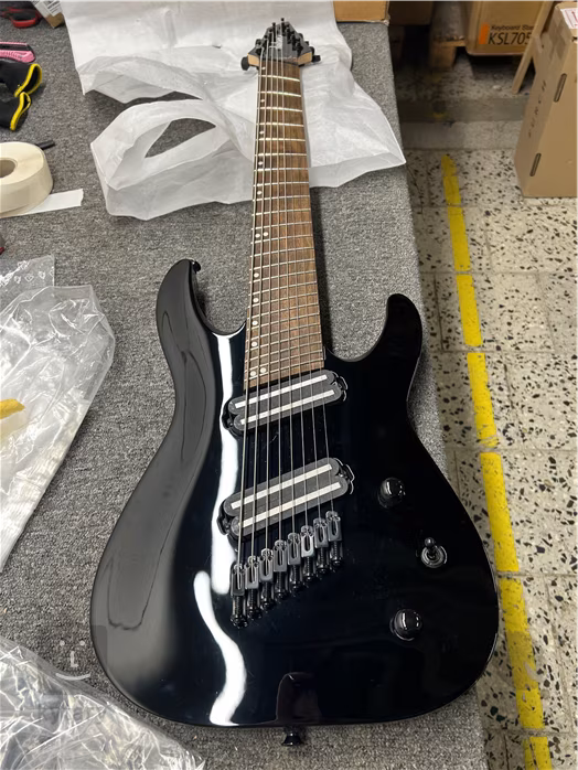 Jackson X Dinky Arch Top F8 MS LRL BLK (použité) - Elektrická osemstrunová gitara