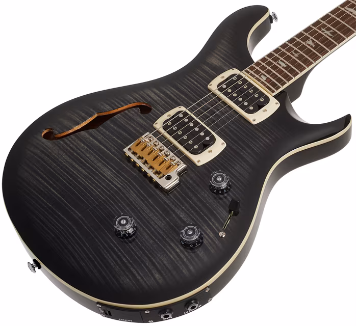 PRS SE Custom 24 Semi-Hollow Piezo Charcoal Burst 2026 - Semiakustická gitara