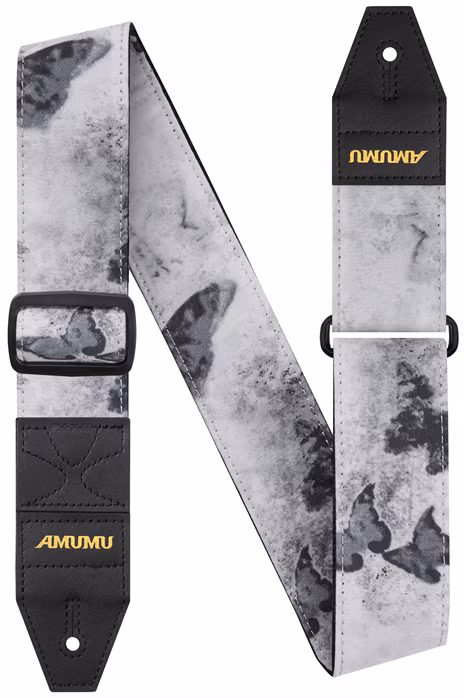 Amumu Monochrome Butterfly - Gitarový popruh