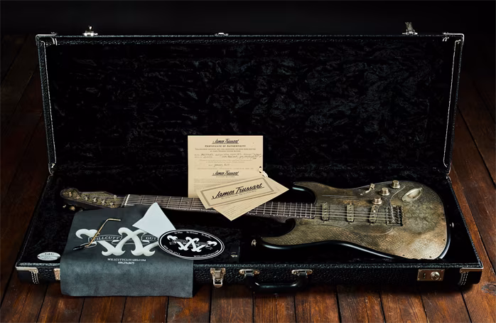 James Trussart 2010 Steel O Matic Antique Silver Snakeskin - Elektrická gitara