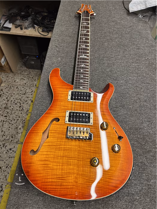 PRS SE Custom 24 Semi-Hollow Piezo Vintage Sunburst (použité) - Semiakustická gitara