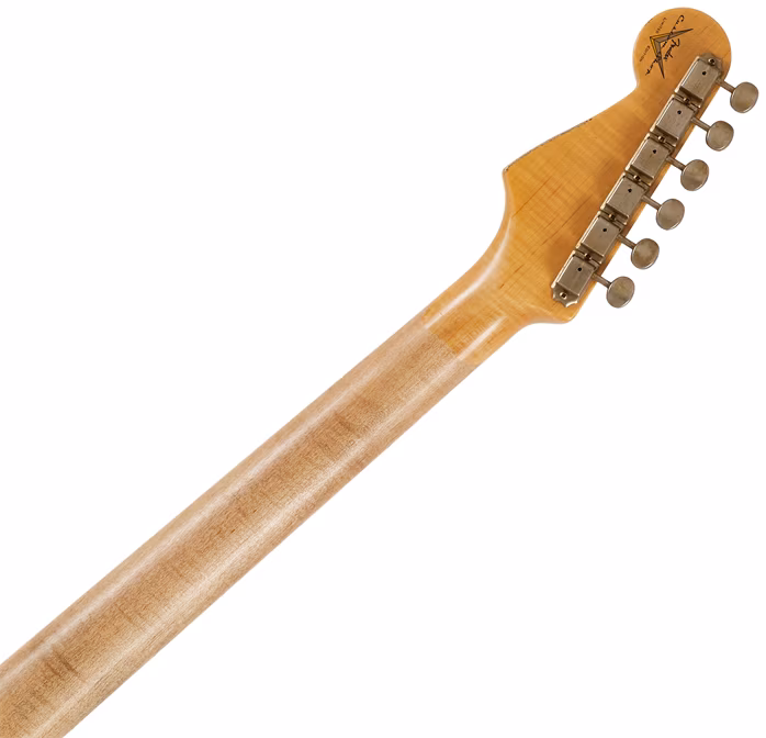 Fender Custom Shop Fat 64 Stratocaster Relic Aged Sherwood Green Metallic over Red Sparkle - Elektrická gitara