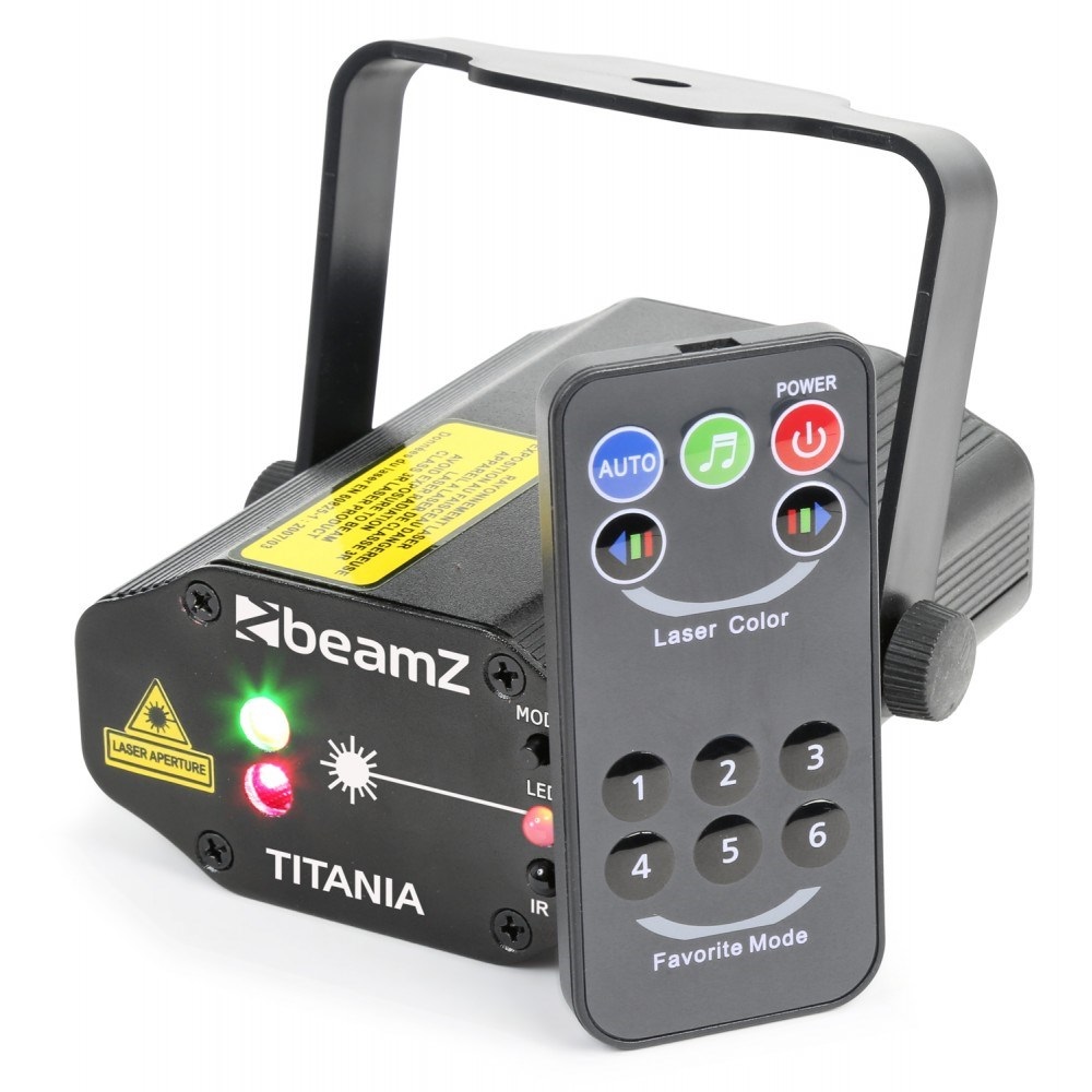 Obrázok Beamz Titania Double Laser 200mW RG Gobo, laserová trieda 3B, IR-diaľkové ovládanie