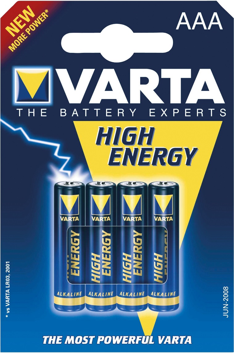 Obrázok Batéria VARTA High Energy 4 ks,AAA, 1,5 V