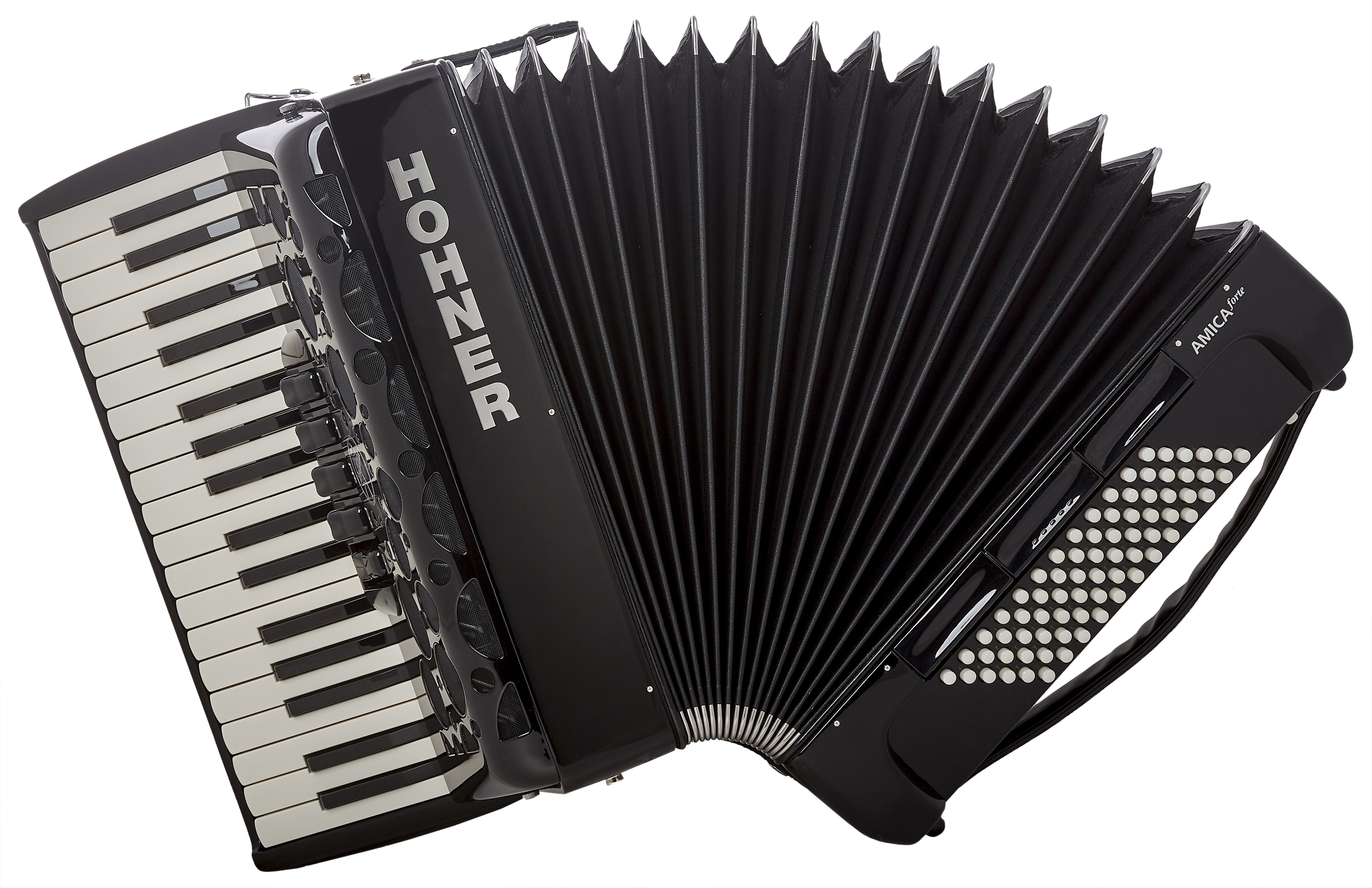 Obrázok Hohner Amica Forte III 72 Black Silent Key