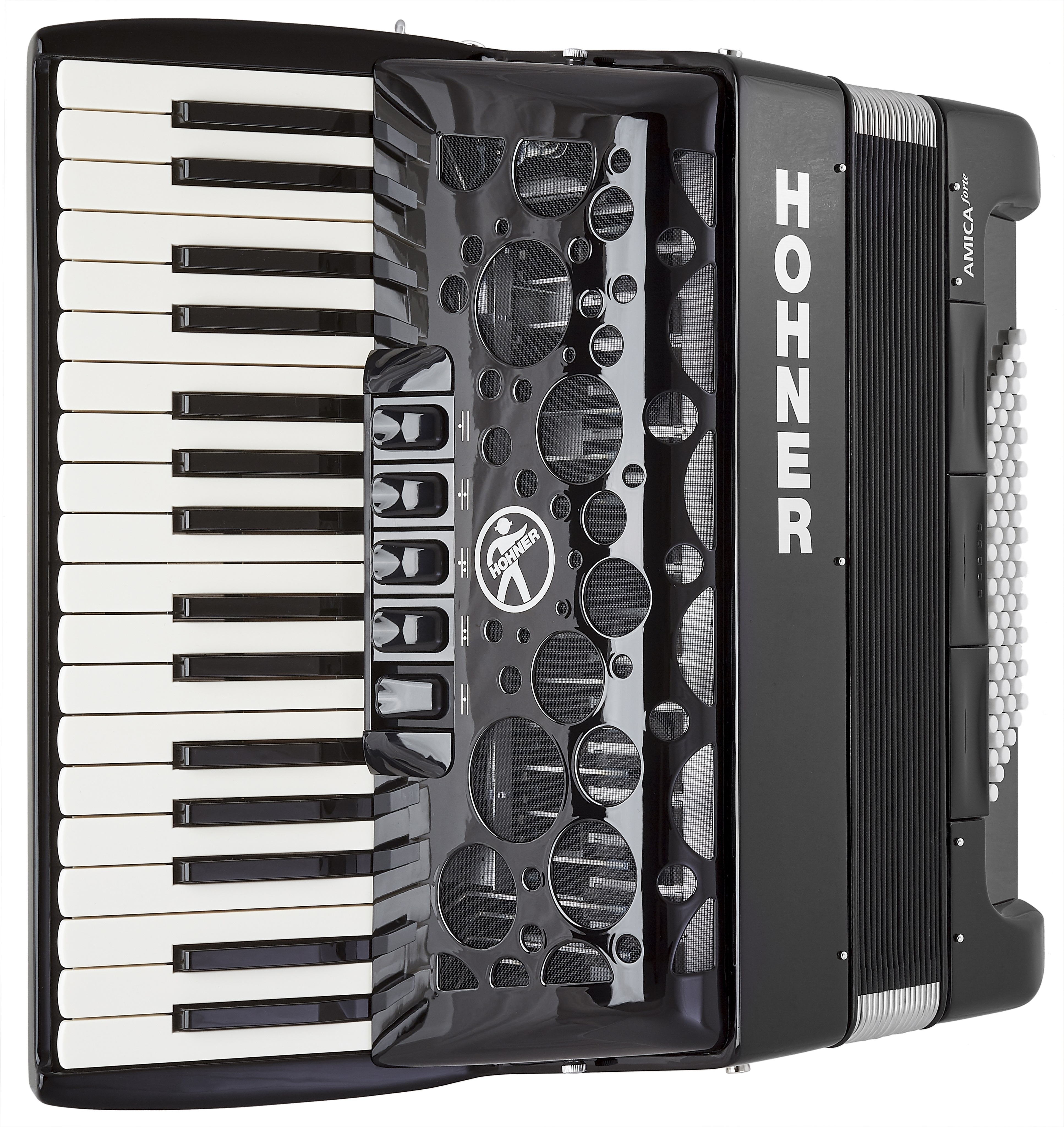 Obrázok Hohner Amica Forte III 72 Black Silent Key