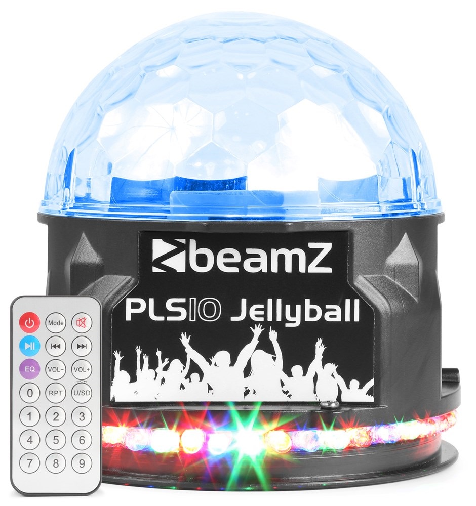 Obrázok Beamz PLS10 Jellyball, 3 x 1 W a LED kruh so 48 RGB LED diódami , BT, MP3 prehrávač